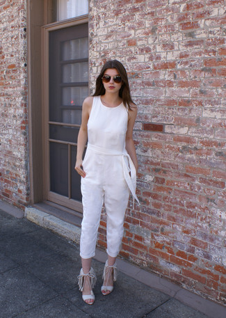 Combinaison pantalon blanche In The Style