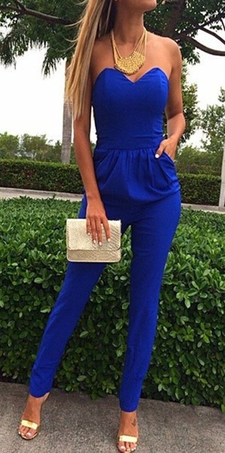 Combinaison pantalon bleue Diane von Furstenberg