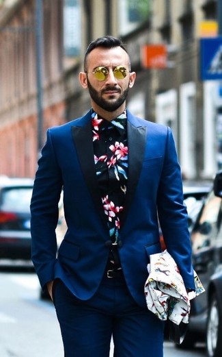 Chemise de ville à fleurs noire Dolce & Gabbana