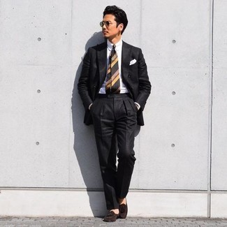 Cravate à rayures horizontales noire Givenchy