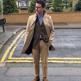 Comment porter un blazer marron foncé quand il fait frais