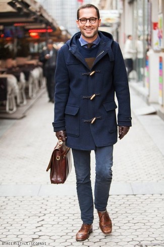 Comment porter des chaussures brogues marron foncé quand il fait frais