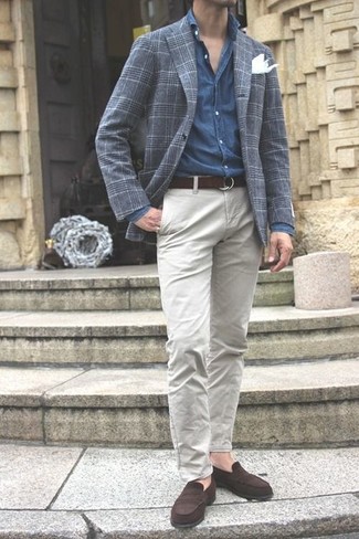 Comment porter une ceinture en toile marron foncé