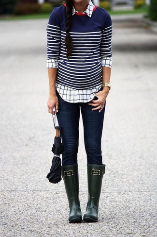 Comment porter des bottes de pluie vert foncé