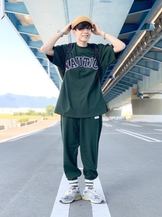 Comment porter un pantalon de jogging vert foncé