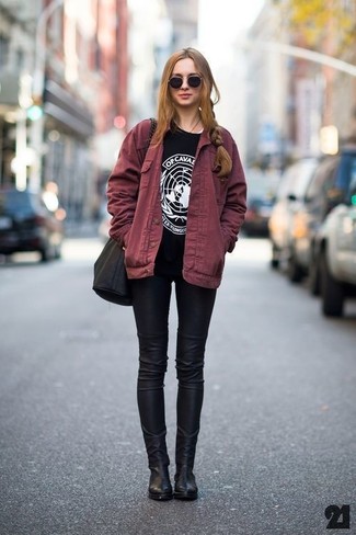 Comment porter une veste en jean avec des leggings