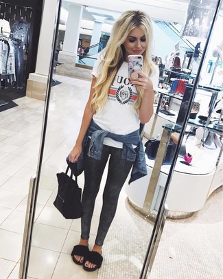 Comment porter une veste en jean avec des leggings