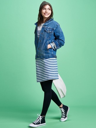 Comment porter une veste en jean avec des leggings
