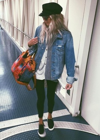 Comment porter une veste en jean avec des leggings