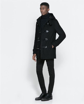 Duffel-coat noir ASOS DESIGN