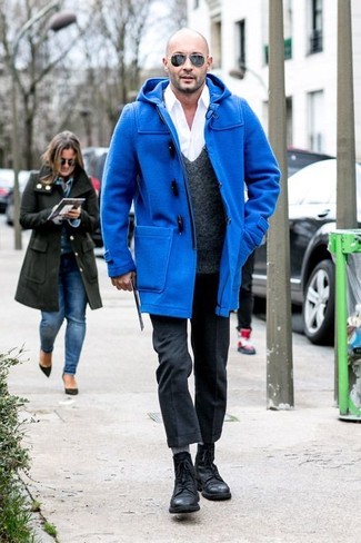 Duffel-coat bleu Salvatore Ferragamo