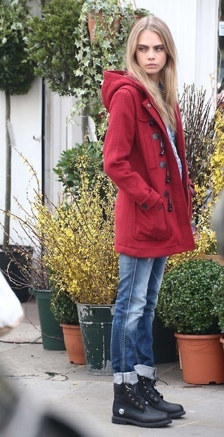 Duffel-coat rouge Victoria Beckham