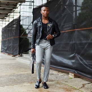 Comment porter une veste en cuir ornée