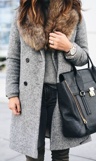 Comment porter un manteau à col fourrure