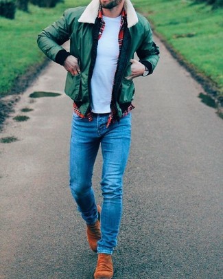 Comment porter un blouson aviateur vert