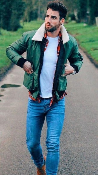 Comment porter un blouson aviateur vert