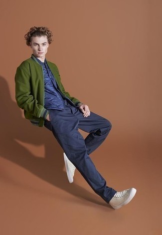 Comment porter un blouson aviateur vert