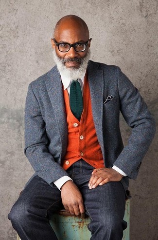 Un jean à porter avec un blazer gris