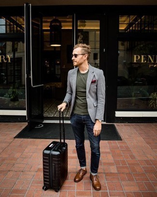 Un jean à porter avec un blazer gris