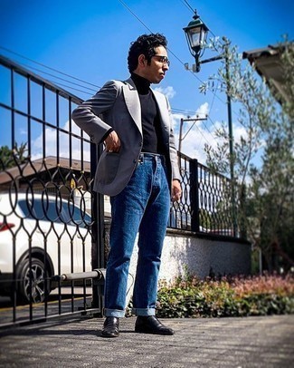 Un jean à porter avec un blazer gris