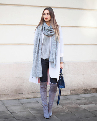 Comment porter un pull torsadé gris