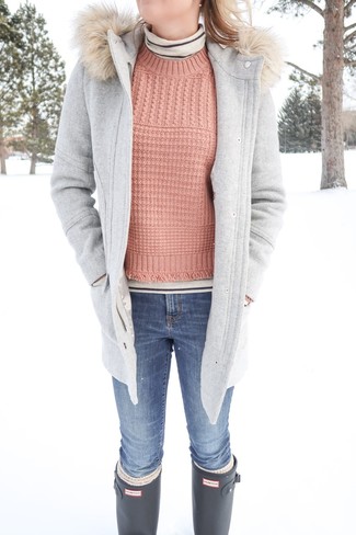 Comment porter un duffel-coat gris