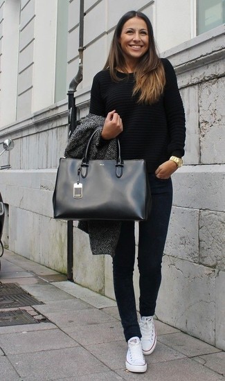 Comment porter un manteau à chevrons gris