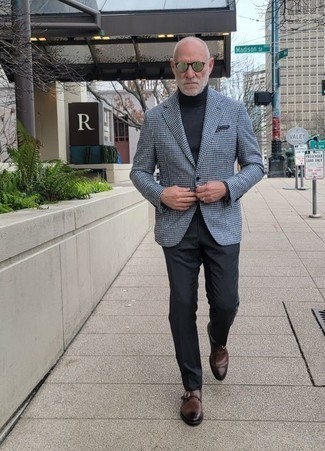 Comment porter un blazer en pied-de-poule gris