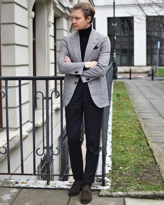 Comment porter un blazer en pied-de-poule gris