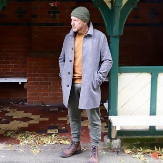 Comment porter un manteau en pied-de-poule gris quand il fait froid à 30 ans