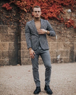 Comment porter un blazer en laine écossais gris à 20 ans