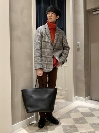 Comment porter un blazer en laine écossais gris à 20 ans