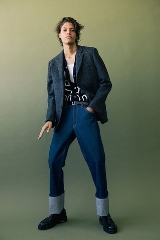 Comment porter un blazer en laine écossais gris à 20 ans