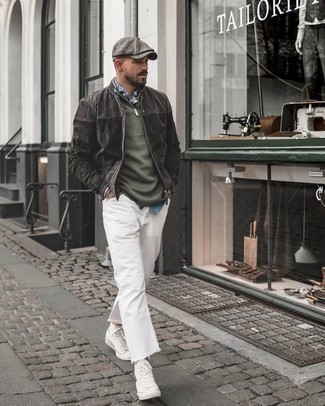 Comment porter une veste en daim grise