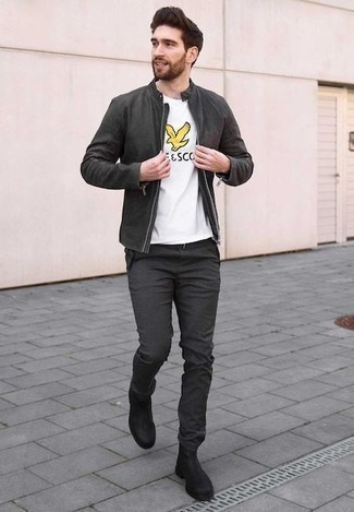 Comment porter une veste en daim grise