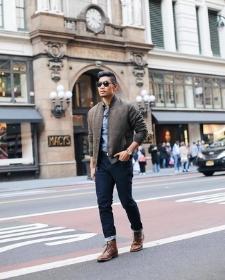 Comment porter une veste en daim grise