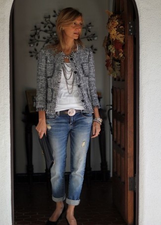Comment porter une veste en tweed grise
