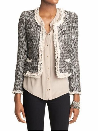 Comment porter une veste en tweed grise