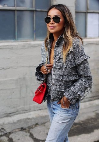 Comment porter une veste en tweed grise