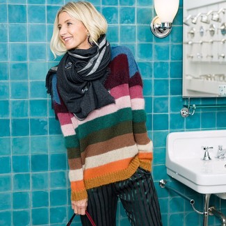 Comment porter un pantalon large gris en automne