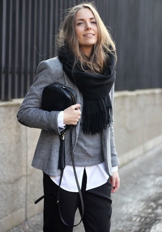 Comment porter un blazer en laine gris