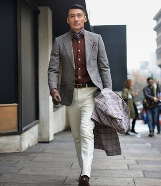 Comment porter un blazer en laine gris en hiver