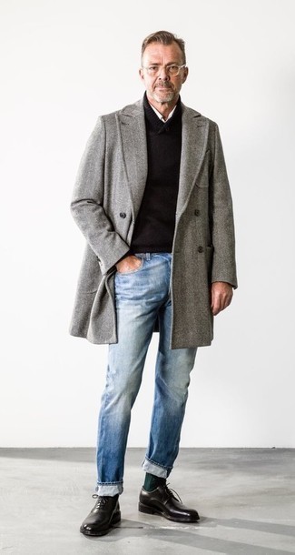 Comment porter un jean avec des chaussures richelieu quand il fait frais