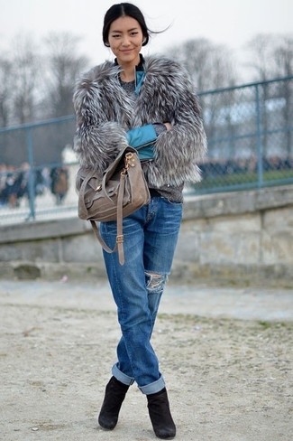 Comment porter un blouson aviateur bleu clair