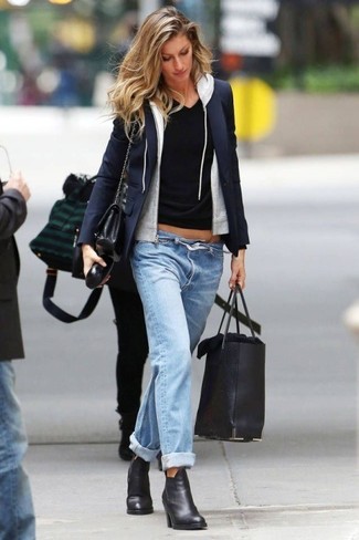Comment porter un jean boyfriend bleu clair