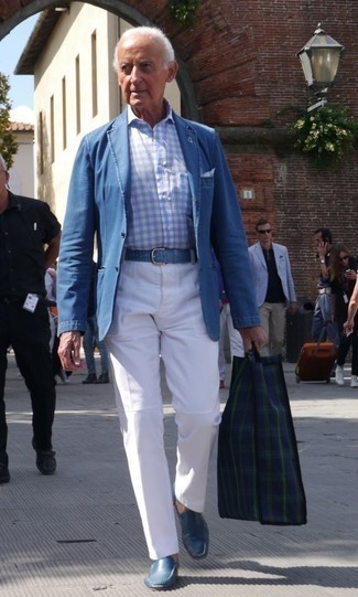 Comment porter une chemise de ville en vichy bleu clair