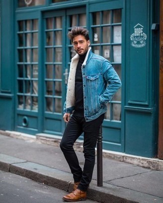 Comment porter une veste bleu clair quand il fait frais