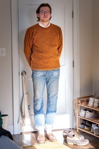 Comment porter un pantalon à patchwork bleu clair