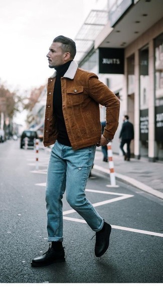 Comment porter un jean imprimé bleu clair