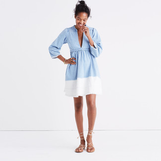 Comment porter une robe patineuse bleu clair